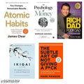 5 Books Set Combo Set Atomic + Psychology + Rich dad + Ikigai + Subtal art {English Paperback} Bestseller